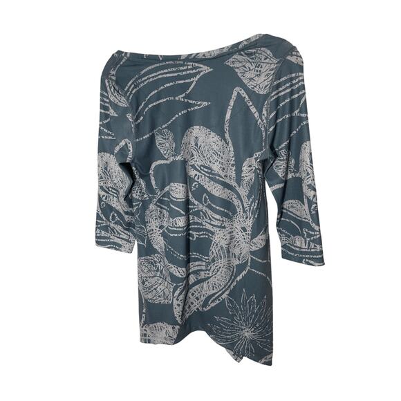 Soft Surroundings Tropical Print Long Sleeve Women's BodyCon Floral Boho Dress - Picture 5 of 7